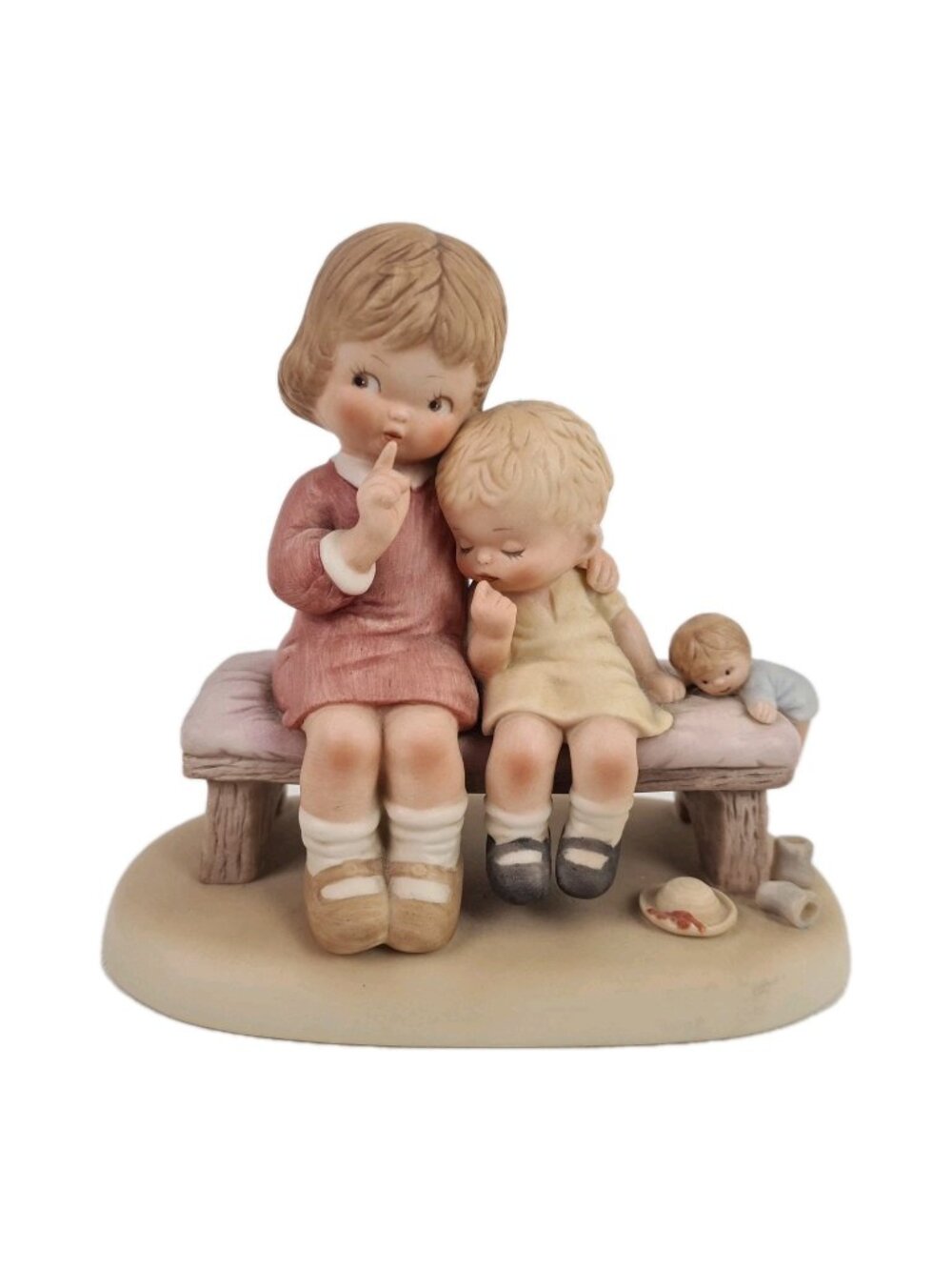 Memories of Yesterday "Hush!" 114553 Boy & Girl On Bench Porcelain Figurine